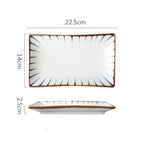 Hand-painted Japanese Style Retro Hand-painted Ceramic Sushi Plate Rectangular Plate - Grand Goldman