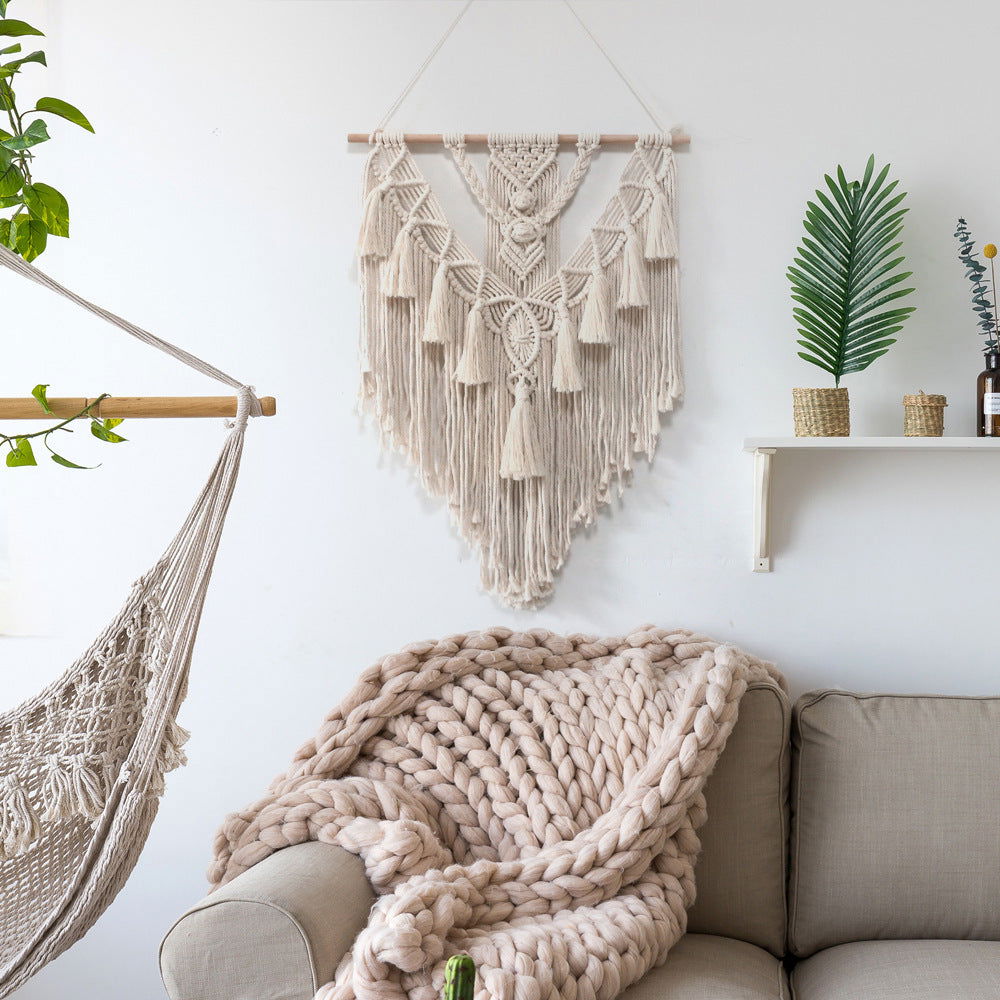 Hand-woven Pendant Macrame Wall Hanging Boho Woven Tapestry Bohemian Crafts Room Decoration Gorgeous Tapestry For Home Decor - Grand Goldman