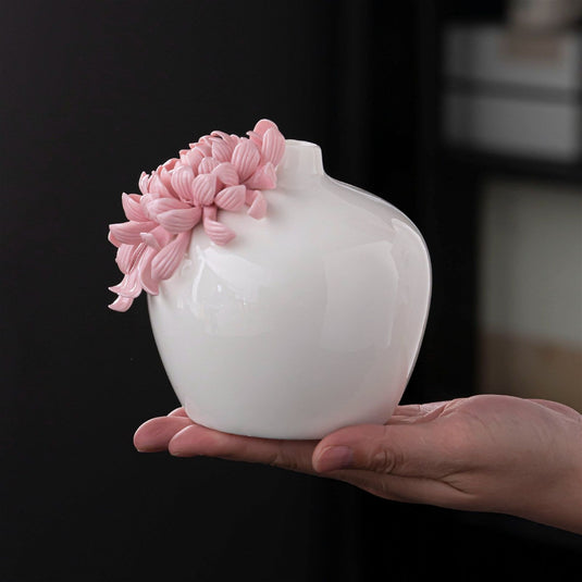 Hand Held Ceramic Flower Vase Pink - Grand Goldman