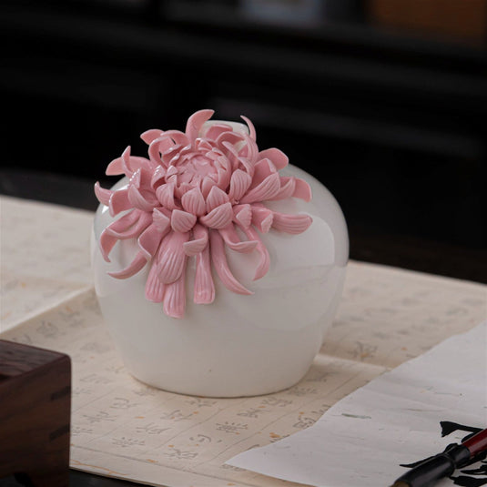 Hand Held Ceramic Flower Vase Pink - Grand Goldman