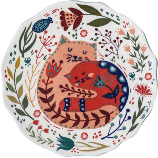 Hand Painted Cat Dinner Plate - Grand Goldman