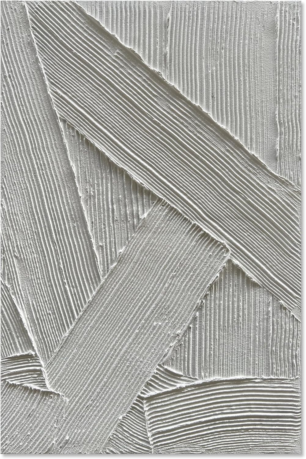 Hand Painted Modern Black and White Art Oil Painting White Plum Blossom Painting 24x48 inch Canvas Wall Art Home Wall Decorative Art - Grand Goldman