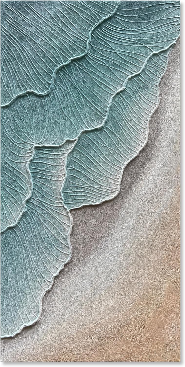 Hand Painted Modern Black and White Art Oil Painting White Plum Blossom Painting 24x48 inch Canvas Wall Art Home Wall Decorative Art - Grand Goldman