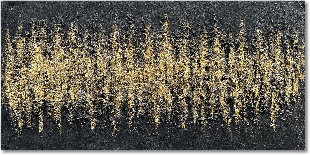 Hand Painted Modern Black and White Art Oil Painting White Plum Blossom Painting 24x48 inch Canvas Wall Art Home Wall Decorative Art - Grand Goldman