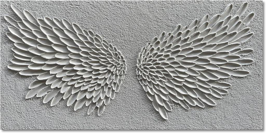 Hand Painted Modern Black and White Art Oil Painting White Plum Blossom Painting 24x48 inch Canvas Wall Art Home Wall Decorative Art - Grand Goldman