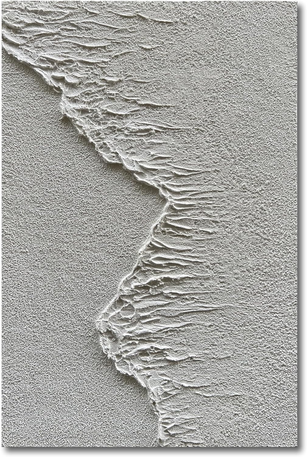 Hand Painted Modern Black and White Art Oil Painting White Plum Blossom Painting 24x48 inch Canvas Wall Art Home Wall Decorative Art - Grand Goldman