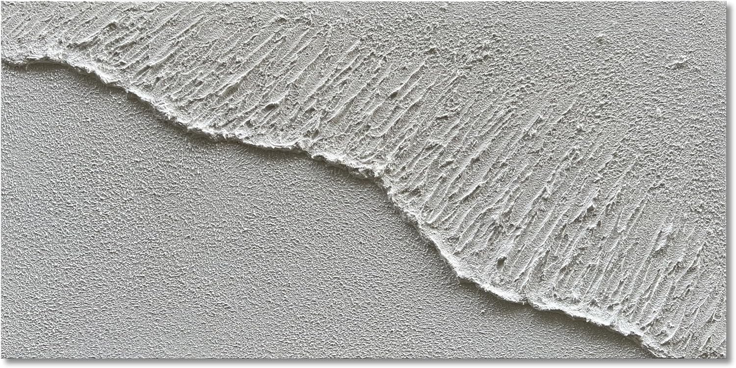 Hand Painted Modern Black and White Art Oil Painting White Plum Blossom Painting 24x48 inch Canvas Wall Art Home Wall Decorative Art - Grand Goldman