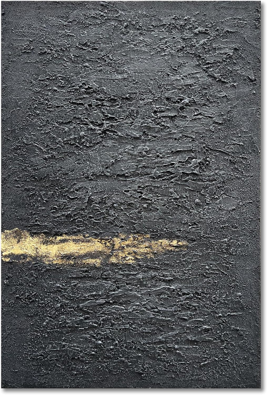 Hand Painted Modern Black and White Art Oil Painting White Plum Blossom Painting 24x48 inch Canvas Wall Art Home Wall Decorative Art - Grand Goldman