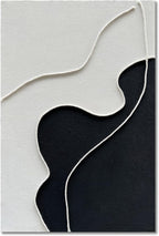 Hand Painted Modern Black and White Art Oil Painting White Plum Blossom Painting 24x48 inch Canvas Wall Art Home Wall Decorative Art - Grand Goldman