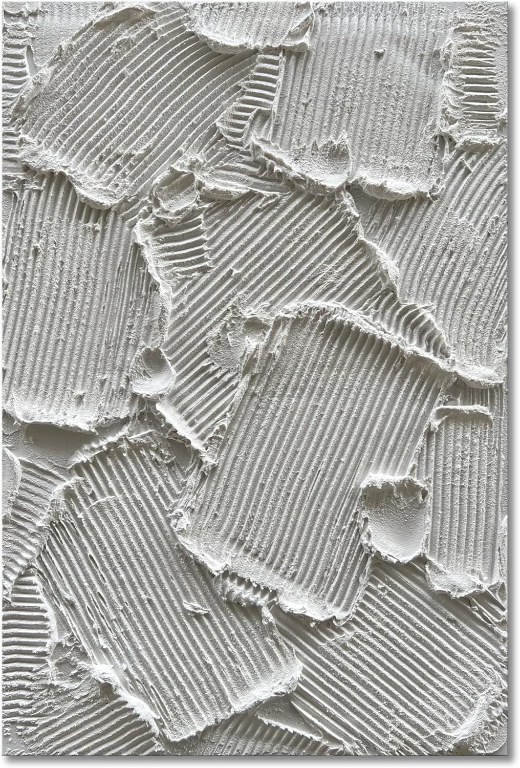 Hand Painted Modern Black and White Art Oil Painting White Plum Blossom Painting 24x48 inch Canvas Wall Art Home Wall Decorative Art - Grand Goldman