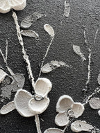 Hand Painted Modern Black and White Art Oil Painting White Plum Blossom Painting 24x48 inch Canvas Wall Art Home Wall Decorative Art - Grand Goldman