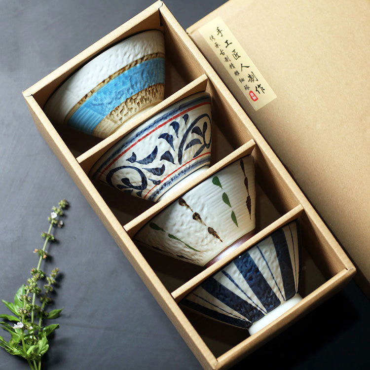 Hand Painted Underglaze Rice Bowl Japanese Style Ceramic Soup - Grand Goldman