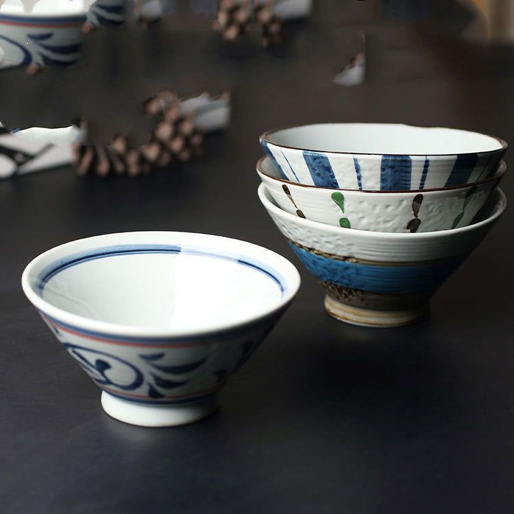 Hand Painted Underglaze Rice Bowl Japanese Style Ceramic Soup - Grand Goldman