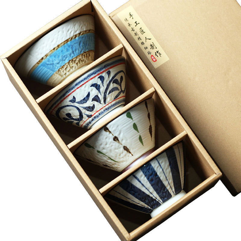 Hand Painted Underglaze Rice Bowl Japanese Style Ceramic Soup - Grand Goldman
