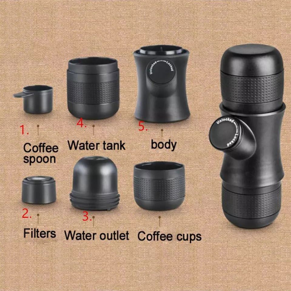 Hand Pressure Portable Coffee Machine Italian Office Outdoor Household Manual - Grand Goldman
