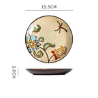 Hand painted ceramic plate round dinner plate - Grand Goldman