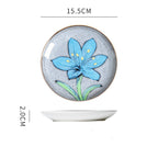 Hand painted ceramic plate round dinner plate - Grand Goldman