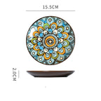 Hand painted ceramic plate round dinner plate - Grand Goldman