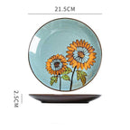 Hand painted ceramic plate round dinner plate - Grand Goldman