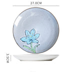 Hand painted ceramic plate round dinner plate - Grand Goldman