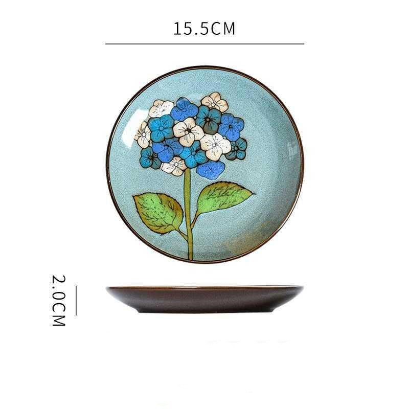 Hand painted ceramic plate round dinner plate - Grand Goldman