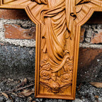 Handicrafts Ascending Wooden Cross Home Church Wood Carving - Grand Goldman
