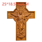 Handicrafts Ascending Wooden Cross Home Church Wood Carving - Grand Goldman