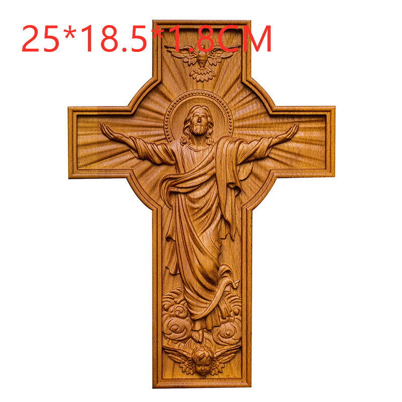 Handicrafts Ascending Wooden Cross Home Church Wood Carving - Grand Goldman
