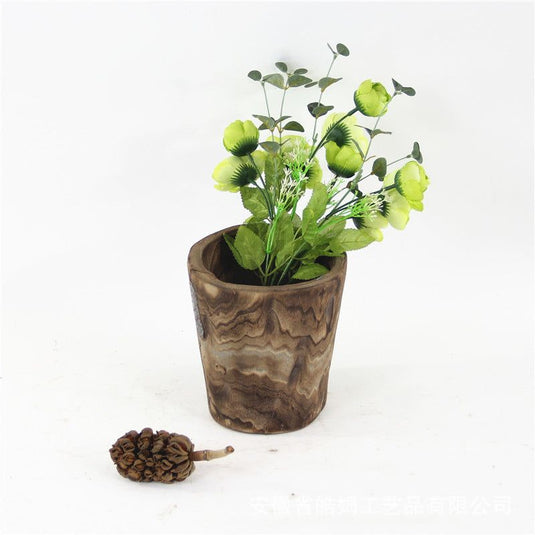 Handmade Wooden Flower Pot Flower Bucket Vase Decoration - Grand Goldman