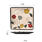 Handpainted Porcelain Plates Household Colored Tableware Round Flat Grand Goldman