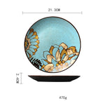 Handpainted Porcelain Plates Household Colored Tableware Round Flat Grand Goldman