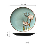 Handpainted Porcelain Plates Household Colored Tableware Round Flat Grand Goldman