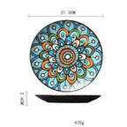 Handpainted Porcelain Plates Household Colored Tableware Round Flat Grand Goldman