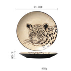 Handpainted Porcelain Plates Household Colored Tableware Round Flat Grand Goldman