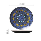 Handpainted Porcelain Plates Household Colored Tableware Round Flat Grand Goldman