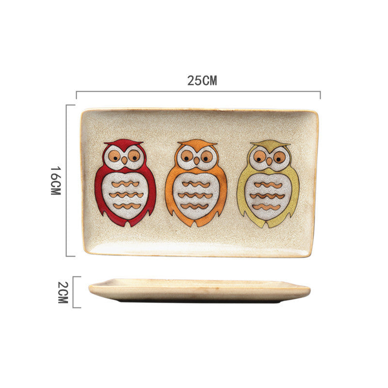 Handpainted Porcelain Plates Household Colored Tableware Round Flat Grand Goldman