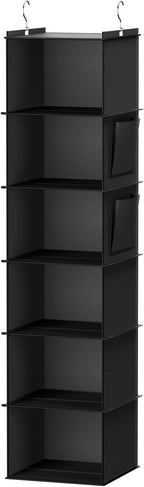 Hanging Closet Organizer and Storage, 6-Shelf Closet Hanging Storage Shelves, Grey - Grand Goldman