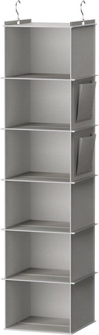 Hanging Closet Organizer and Storage, 6-Shelf Closet Hanging Storage Shelves, Grey - Grand Goldman