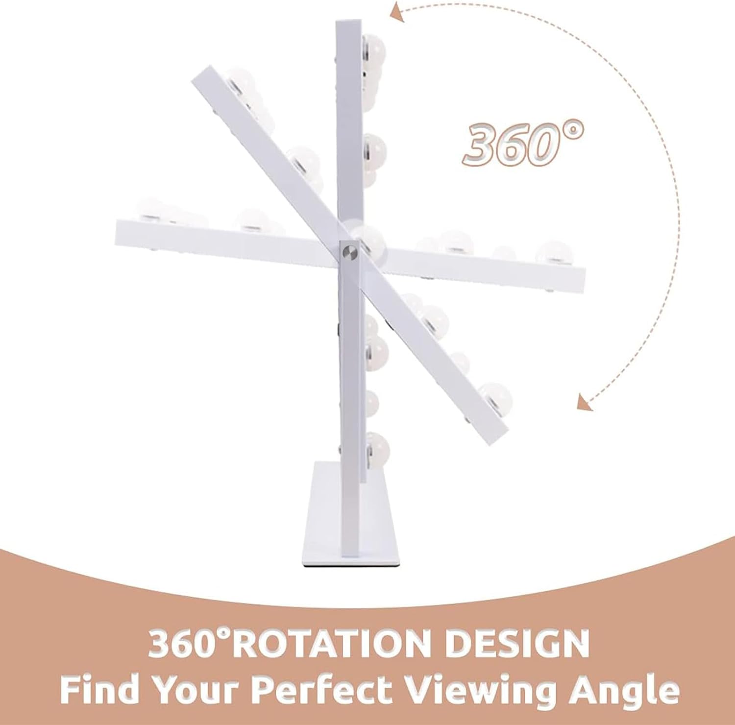 Hansong Vanity Mirror with Lights Makeup Mirror with Lights 12 Dimmable Bulbs Hollywood Lighted Makeup Mirror Detachable 10x Magnification 3 Color Lighting Modes - Grand Goldman