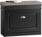 Haotian White Hallway Shoe Bench, Narrow Shoe Rack Entryway, Small Shoe Cabinet with 1 Flip-Drawer and Seat Cushion, FSR82-K-W - Grand Goldman