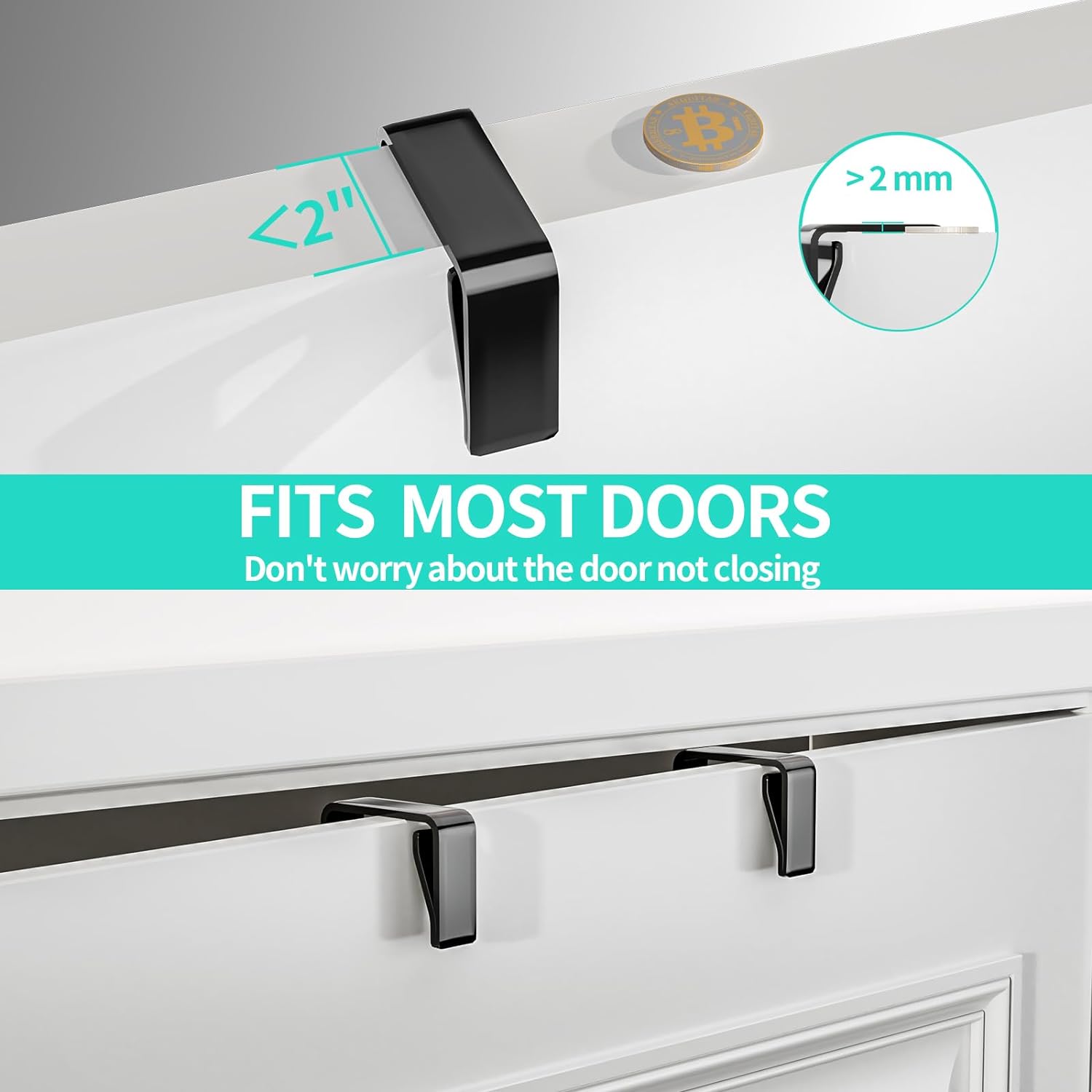 HapiRm Over Door Organizer Storage - Separable Door Organizer Hanging with 6 Metal Large Capacity Baskets, Detachable Behind Door Storage for Bathroom Bedroom Kitchen Pantry Closet (Black) - Grand Goldman