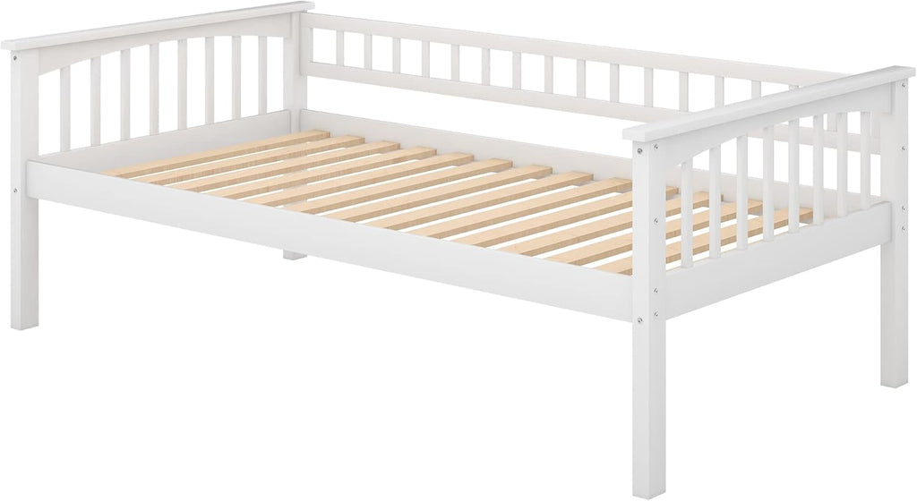 Harper & Bright Convertible Wood Twin-Over-Twin Bunk Bed with Storage Drawers and Ladder - Can Be Divided Into Two Daybeds (White) - Grand Goldman