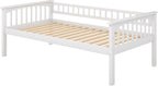 Harper & Bright Convertible Wood Twin-Over-Twin Bunk Bed with Storage Drawers and Ladder - Can Be Divided Into Two Daybeds (White) - Grand Goldman