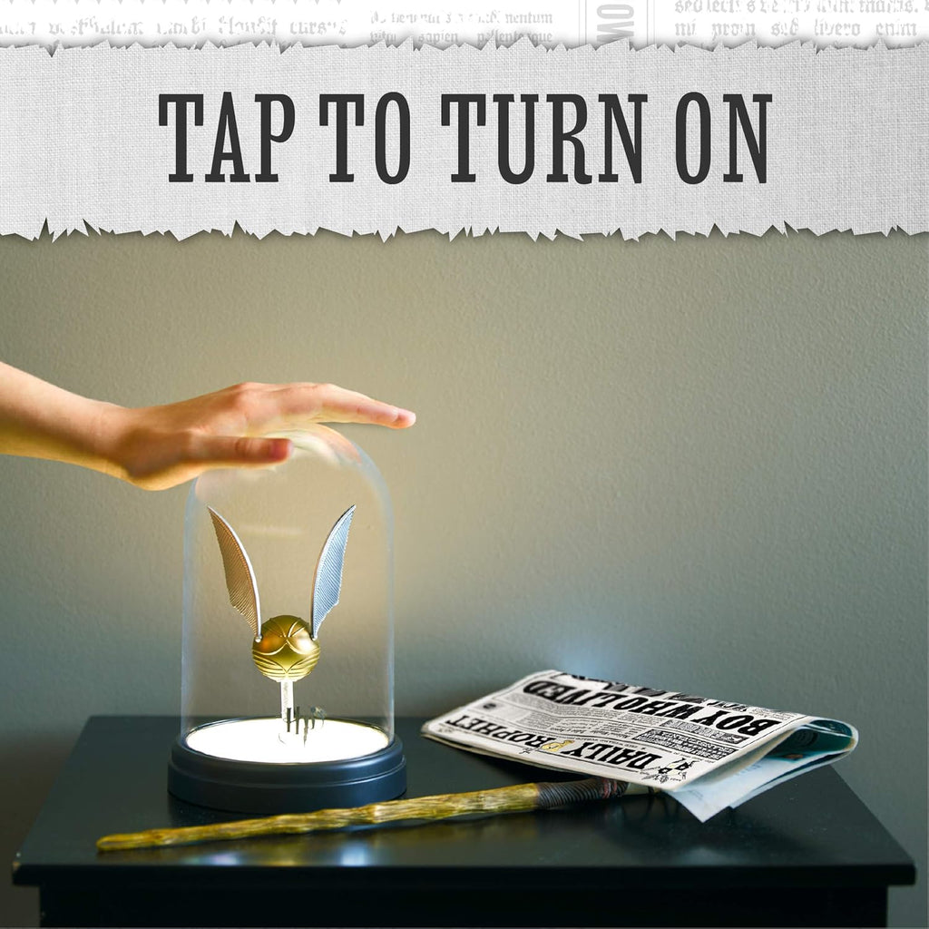 Harry Potter Levitating Golden Snitch Light, Touch Activated Desk Lamp Accessories, Officially Licensed Harry Potter Decor Gifts & Collectibles - Grand Goldman