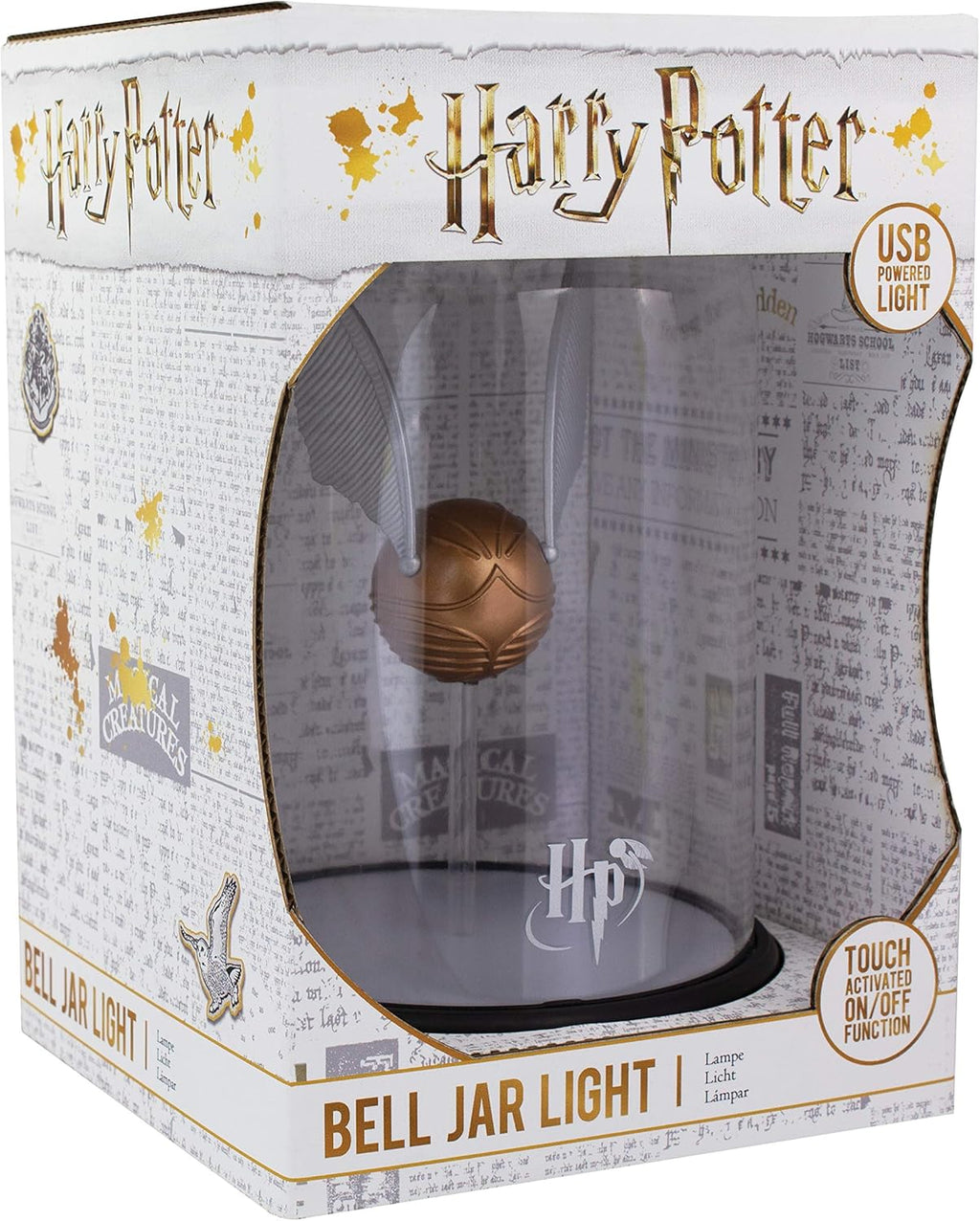 Harry Potter Levitating Golden Snitch Light, Touch Activated Desk Lamp Accessories, Officially Licensed Harry Potter Decor Gifts & Collectibles - Grand Goldman