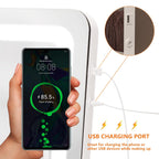 Hasipu Vanity Mirror with Lights, 24.2" x 18.9" LED Make up Mirror, Light up Mirror with 10X Magnification and USB Charging Port, Phone Holder, Smart Touch 3 Colors Dimmable, 360° Rotation (White) - Grand Goldman