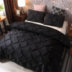 Luxury Pinch Pleat Black Bedding Comforter Bedding Sets Bed Linen Duvet Cover Set Bedding Queen King Size Bedclothes Bed Set