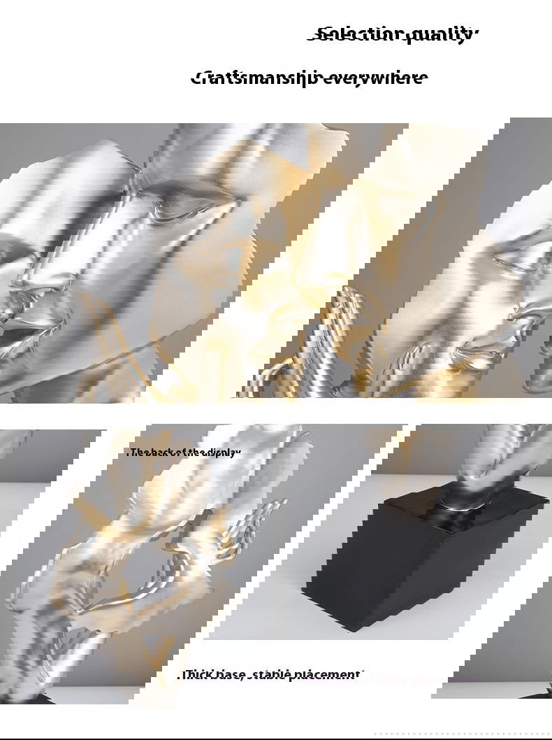 Heart-to-heart Statue Abstract Sculpture Big Decorations Simple - Grand Goldman