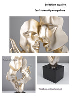 Heart-to-heart Statue Abstract Sculpture Big Decorations Simple - Grand Goldman