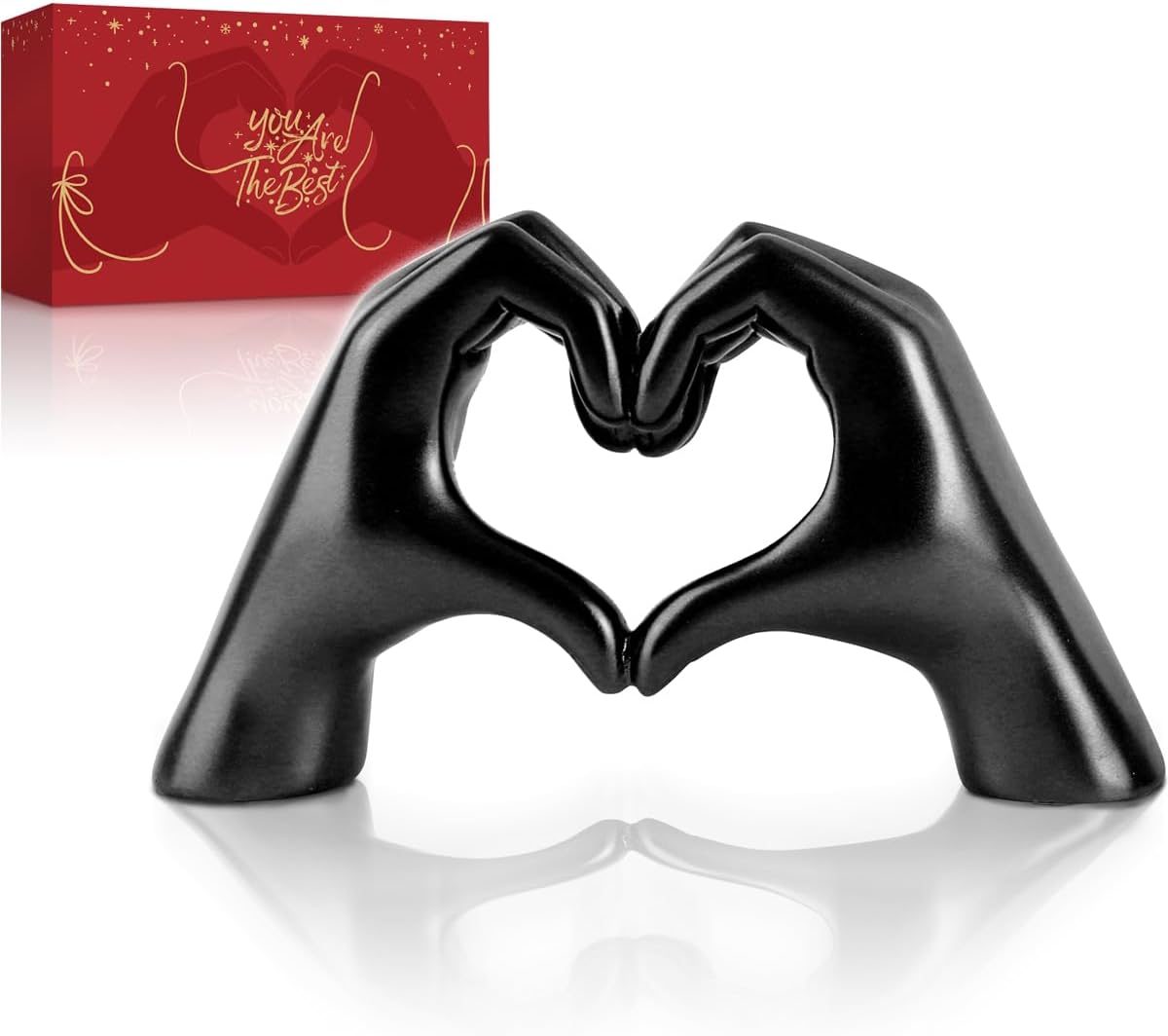 Heart Hands Sculpture for Living Room Bedroom Bookshelf, Unique Birthday for Women Girls Sisters Girlfriend Mom Teacher (No Bracelets) - Grand Goldman